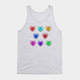 Collection of Different Colored Hearts Tank Top